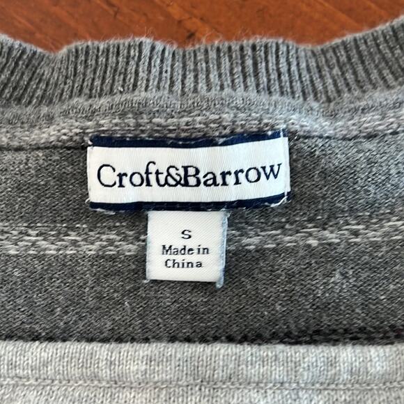 Croft & Barrow Gray Layered Look Striped Sweater Woman Size Small Pullover - Picture 5 of 9